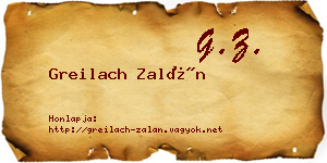 Greilach Zalán névjegykártya